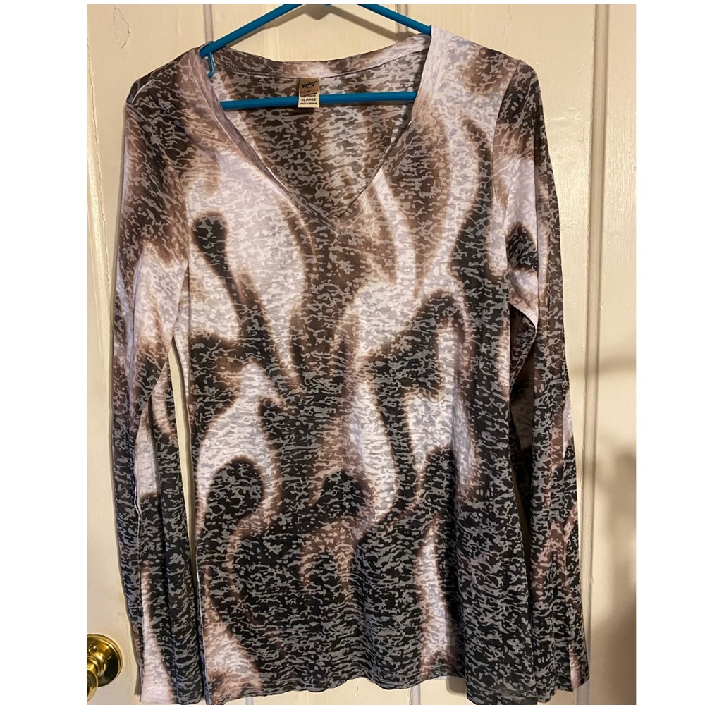 Long sleeve burnout gray “flame” shirt size XL